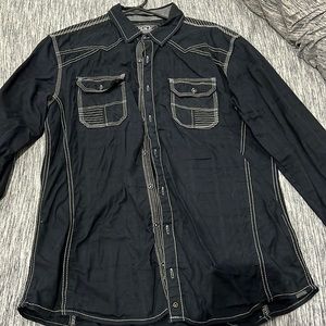 Buckle black long sleeve button up